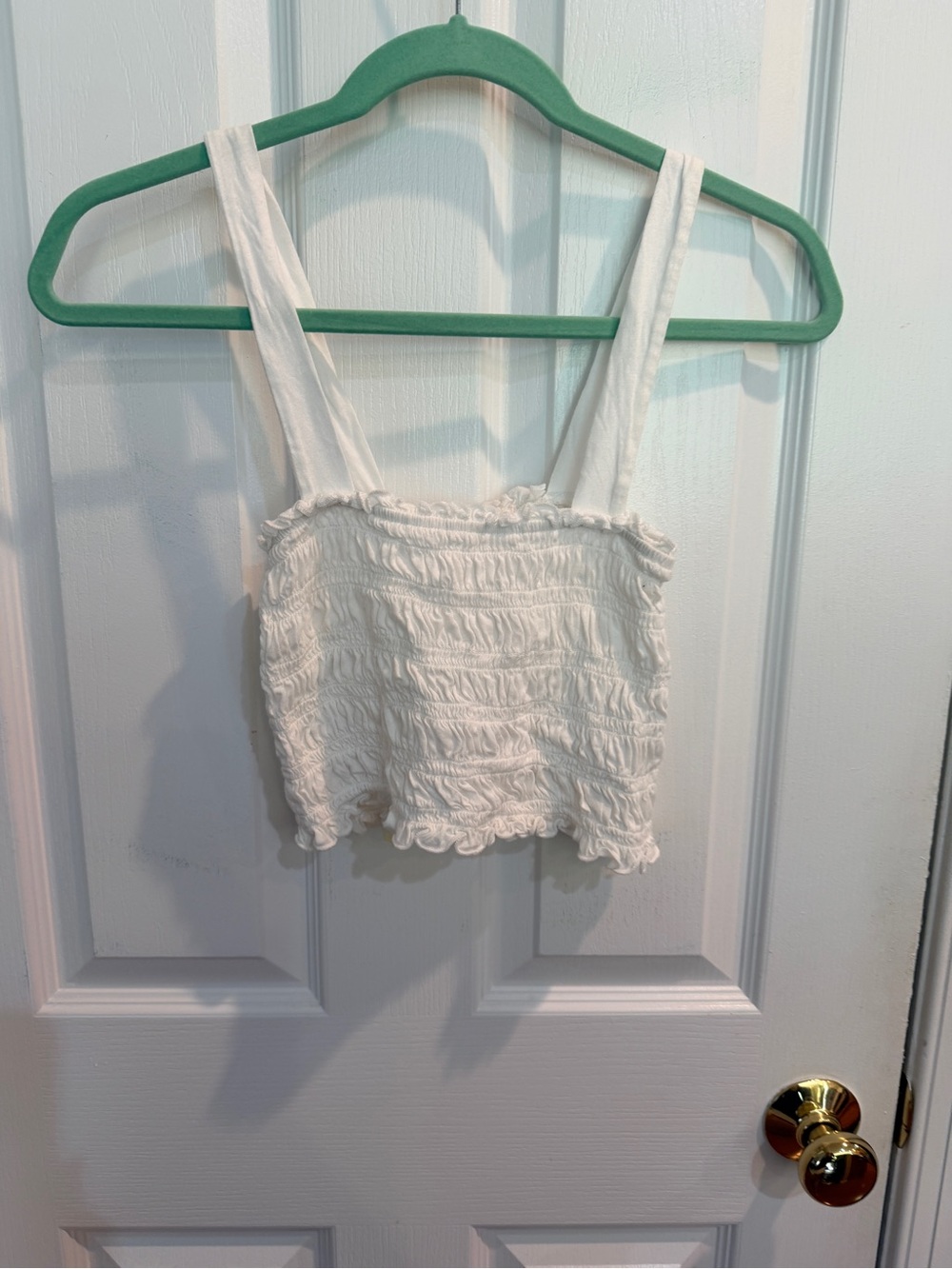 Women’s American Eagle White Smocked Crop Tank Top - Women's Summer Top Size XS